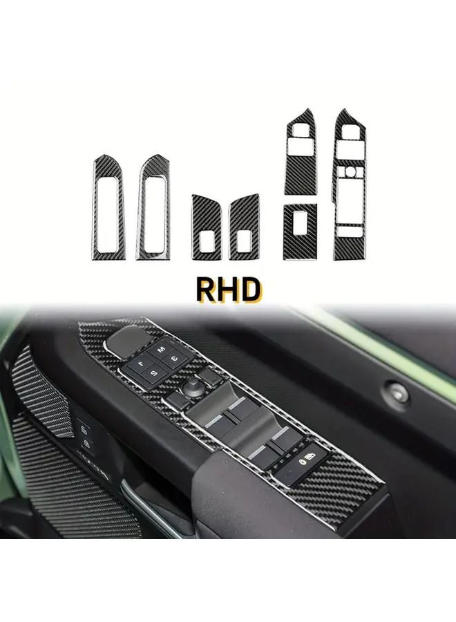 Defender 2020 2023 LHD Window Lift Button Panel Carbon Fiber Cover Decal - Image 4